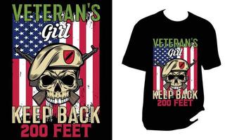 Veteranen-T-Shirt-Design vektor