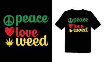 Unkraut, Cannabis-T-Shirt-Design vektor