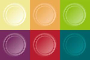 uppsättning av 3d färgrik cirklar instansad element bakgrund papper skära stil vektor