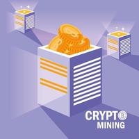 Crypto Mining Bitcoin-Symbole vektor