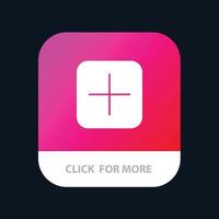 instagram plus legt die Android- und iOS-Glyphenversion der mobilen App-Schaltfläche hoch vektor