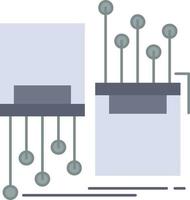 digital fiber elektronisk körfält kabel- platt Färg ikon vektor