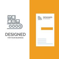 Business Line Management Produktproduktion graues Logo-Design und Visitenkartenvorlage vektor