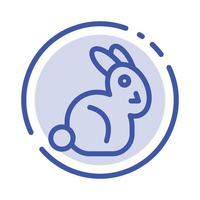 Hase Ostern Kaninchen blau gepunktete Linie Symbol Leitung vektor
