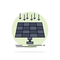 sol- panel energi teknologi smart stad platt Färg ikon vektor