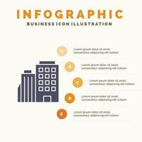 Hotel kochende Heimatstadt Infografiken Präsentationsvorlage Präsentation in 5 Schritten vektor