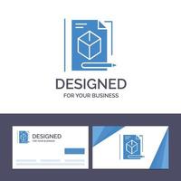 kreative visitenkarte und logo vorlage datei box bleistift technologie vektor illustration
