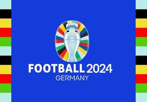 das logo des europäischen deutschlandpokals mit blauem hintergrund vektor