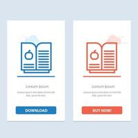 book apple science blau und rot jetzt herunterladen und kaufen web-widget-kartenvorlage vektor