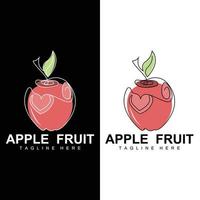 frukt äpple logotyp design, röd frukt vektor, med abstrakt stil, produkt varumärke märka illustration vektor