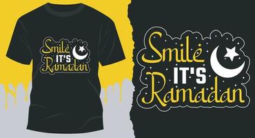 leende dess ramadan, bäst t-shirt aning för ramadan vektor