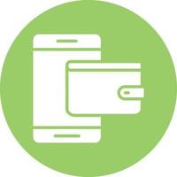 digital plånbok ikon stil vektor