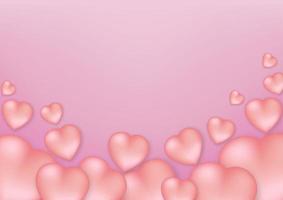 Form der Herzen auf einem rosa Hintergrund vektor