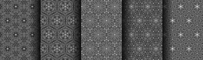 modernes Schwarz-Weiß-Sammelpaket mit geometrischen Mustern vektor