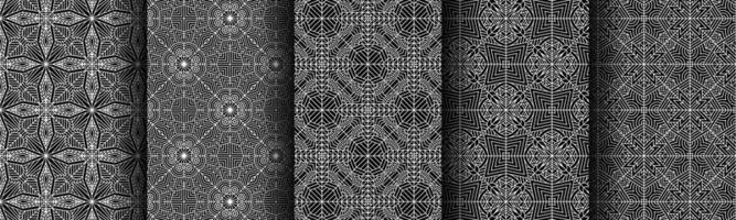 modern svart och vit geometrisk mönster samling bunt vektor