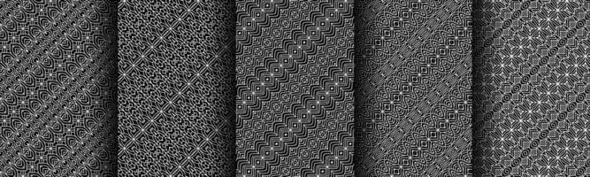 modern svart och vit geometrisk mönster samling bunt vektor