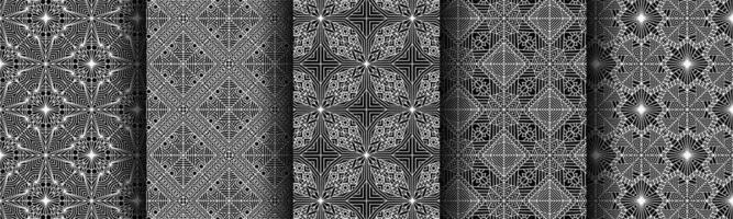 modernes Schwarz-Weiß-Sammelpaket mit geometrischen Mustern vektor