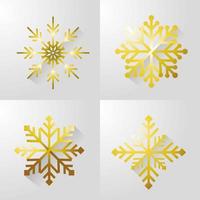 uppsättning av guld snöflinga ikoner vektor