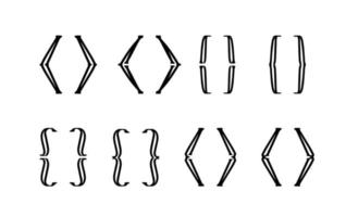 Schwarze geschweifte Klammern setzen Vektorillustration isoliert auf weißem Hintergrund vektor