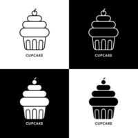 Cupcake-Logo. essen und trinken illustration. Symbol für süßes Dessert vektor