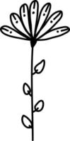 Blumen-Doodle-Zeichnungsvektor vektor