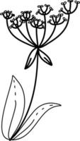blomma klotter teckning vektor