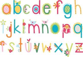 Bloomified Frühling Alphabet Schriftart vektor