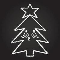 Weihnachtsbaum Kreidezeichnung vektor