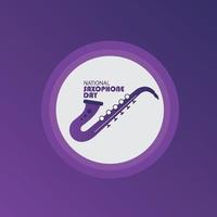 vektorillustration nationaler saxophontag. Symbol-Saxophon. Design einfach und elegant vektor