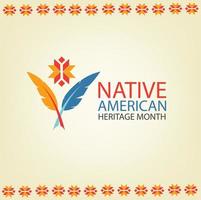 vektor illustration av nationell inföding amerikan arv månad. enkel och elegant design