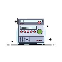 Rack-Komponentenmodul Tonstudio flacher Farbsymbolvektor vektor