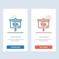 Diagram utbildning presentation skola blå och röd ladda ner och köpa nu webb widget kort mall vektor