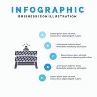 barriere bau stopp geschlossen straße solide symbol infografiken 5 schritte präsentation hintergrund vektor