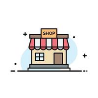 Shop Shop Online-Shop Markt Business Logo Vorlage flache Farbe vektor