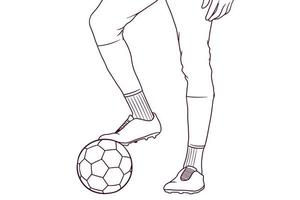 fußballspieler handgezeichnete stilvektorillustration vektor