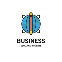 Fokus Ziel Globus Erfolg Business Logo Vorlage flache Farbe vektor