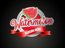 Logo-Vektorvorlage für Wassermelonenetiketten vektor