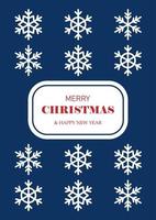 eine einfache frohe weihnachts- und neujahrskarte mit schneeflocken. Vektor-Illustration vektor