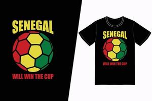 Senegal wird den Cup FIFA Soccer Design gewinnen. FIFA-Fußball-T-Shirt-Designvektor. für T-Shirt-Druck und andere Zwecke. vektor