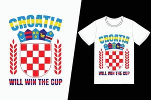 kroatien gewinnt den pokal fifa fußball design. FIFA-Fußball-T-Shirt-Designvektor. für T-Shirt-Druck und andere Zwecke. vektor