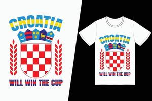 kroatien kommer vinna de kopp fifa fotboll design. fifa fotboll t-shirt design vektor. för t-shirt skriva ut och Övrig använder. vektor