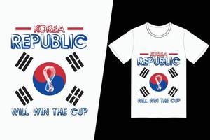 korea republik kommer vinna de kopp fifa fotboll design. fifa fotboll t-shirt design vektor. för t-shirt skriva ut och Övrig använder. vektor