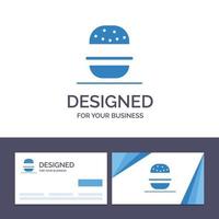 kreative visitenkarte und logo-vorlage burger essen amerikanische usa-vektorillustration vektor
