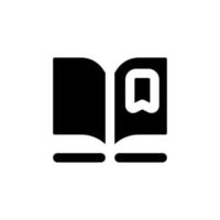 läsning e bok svart glyf ui ikon. digital bibliotek. pedagogisk app. användare gränssnitt design. silhuett symbol på vit Plats. fast piktogram för webb, mobil. isolerat vektor illustration