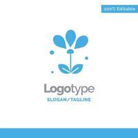 blume floral natur frühling blau solide logo vorlage platz für tagline vektor