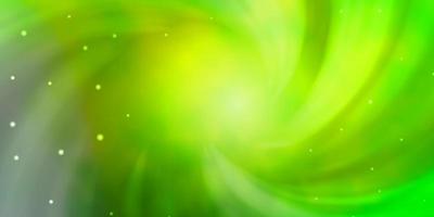 hellgrüne Vektorschablone mit Neonsternen. vektor