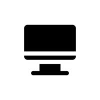 computermonitor schwarzes glyph ui-symbol. elektronische Geräte. Hardwaregerät. UI-Design. Schattenbildsymbol auf Leerraum. Solides Piktogramm für Web, Handy. isolierte Vektorillustration vektor