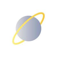 Planet mit zweifarbigem ui-Symbol mit flachem Farbverlauf. Abitur Astronomiekurs. planetarische Wissenschaft. einfaches gefülltes Piktogramm. gui, ux design für mobile anwendung. Vektor isolierte RGB-Illustration