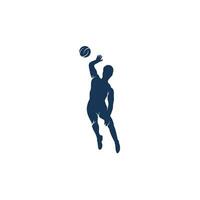 abstrakter Volleyballspieler, der Vektor-Logo-Design springt. vektor