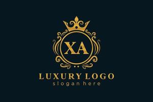 Anfangsbuchstabe xa Royal Luxury Logo Vorlage in Vektorgrafiken für Restaurant, Lizenzgebühren, Boutique, Café, Hotel, heraldisch, Schmuck, Mode und andere Vektorillustrationen. vektor